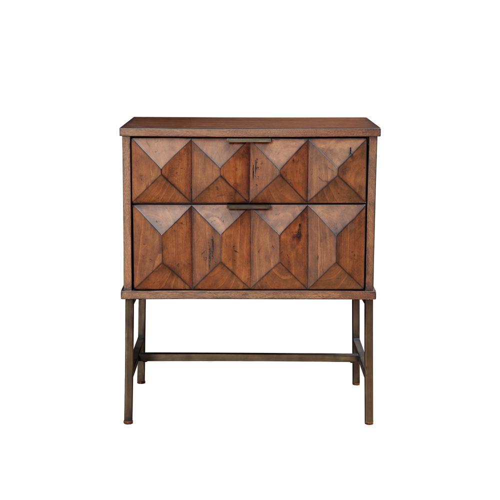 Origins by Alpine    Trig Two Drawer Nightstand