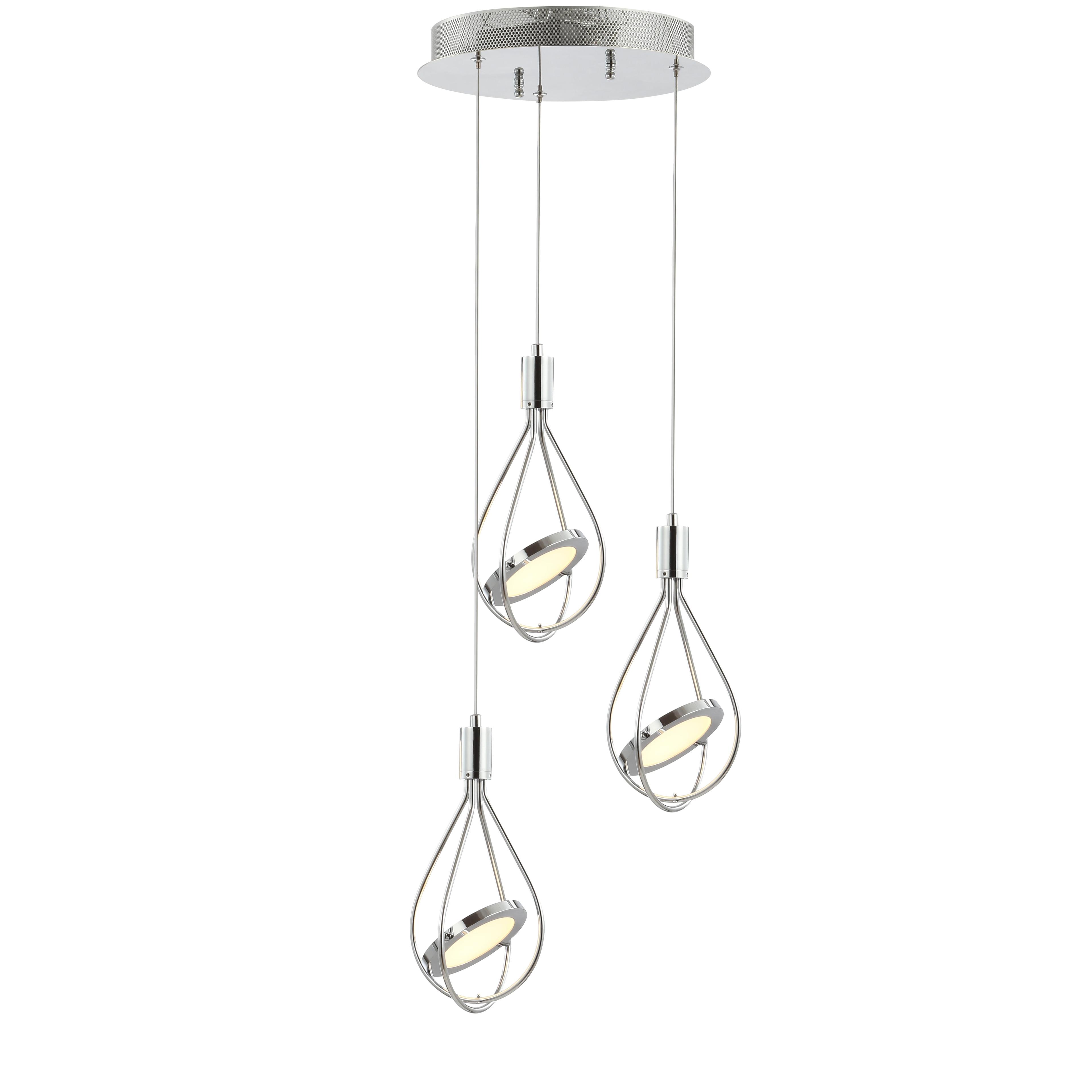 Orion 11.5" Chrome Polished Adjustable 3-Light LED Metal Pendant