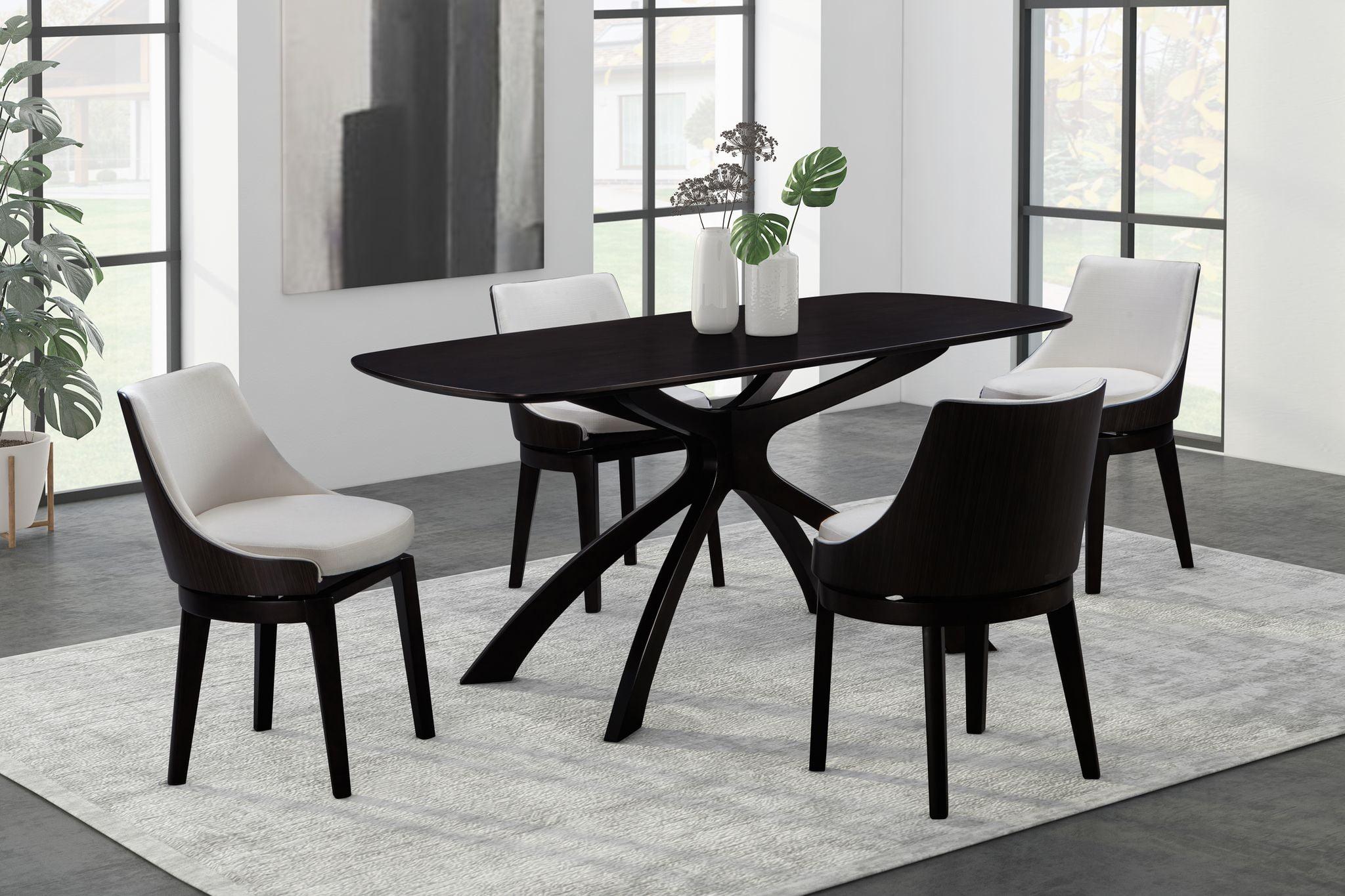 Orleans 5-Piece Black and Cream Wood Dining Set