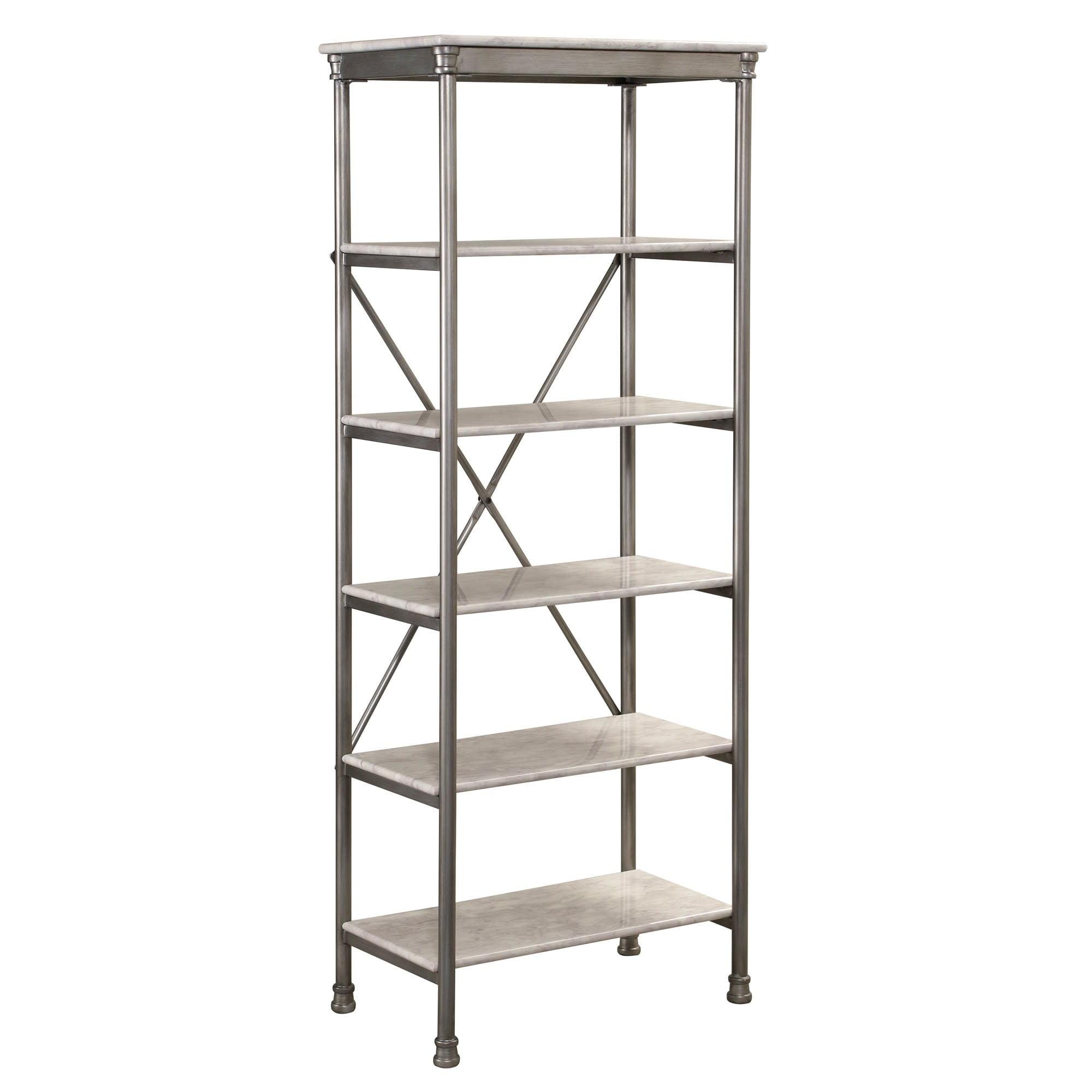 Orleans Inspired Gray Marble Laminate Six-Tier Storage Shelf
