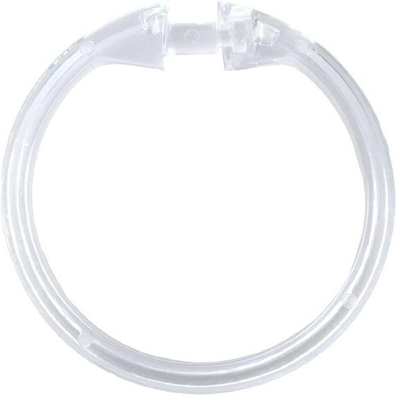 Kenney Rust-Proof Smooth Plastic Shower Curtain Rings, Set of 12, Clear