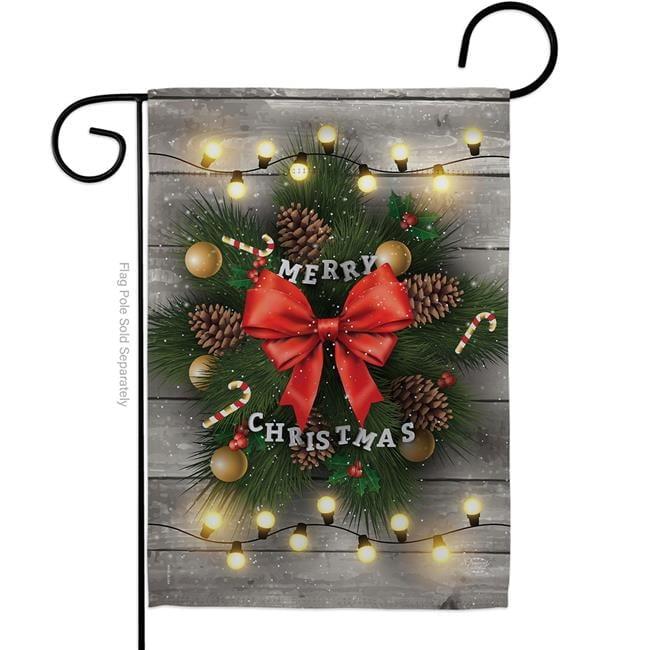 Ornament Collection Double Sided 18.5'' H x 13'' W Polyester Christmas Flag Set