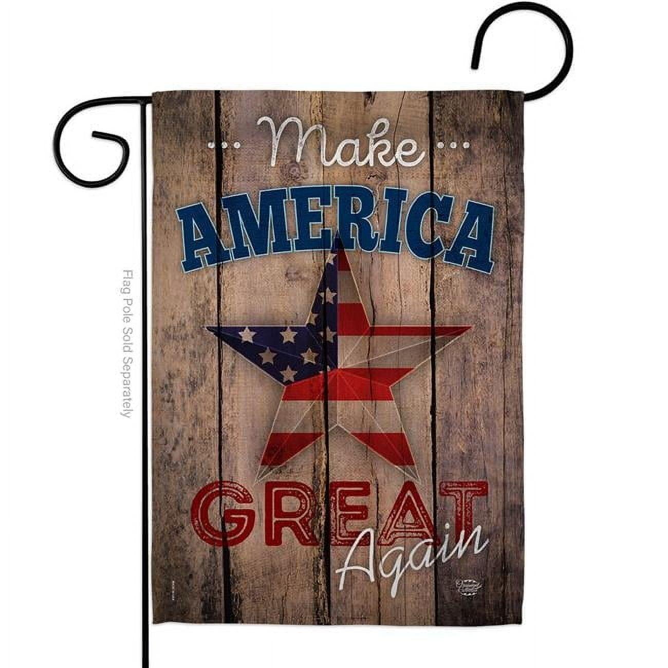 Patriotic Star and Stripes Double-Sided Garden Flag 13 x 18.5