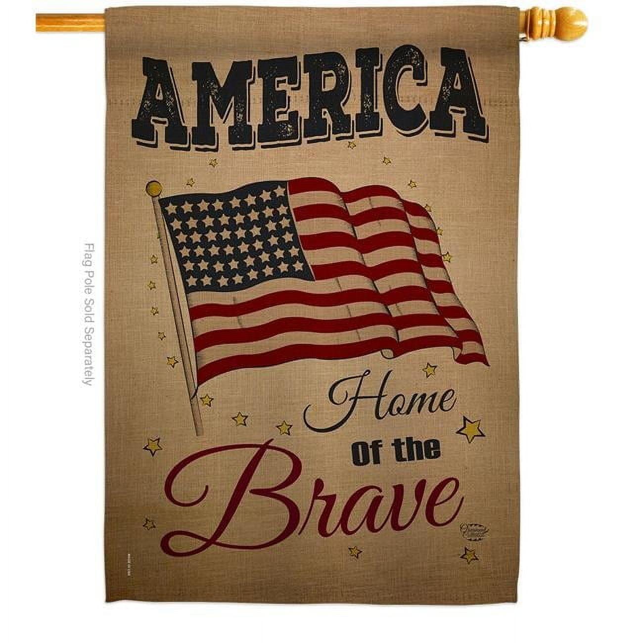 America Home of the Brave Patriotic Polyester House Flag