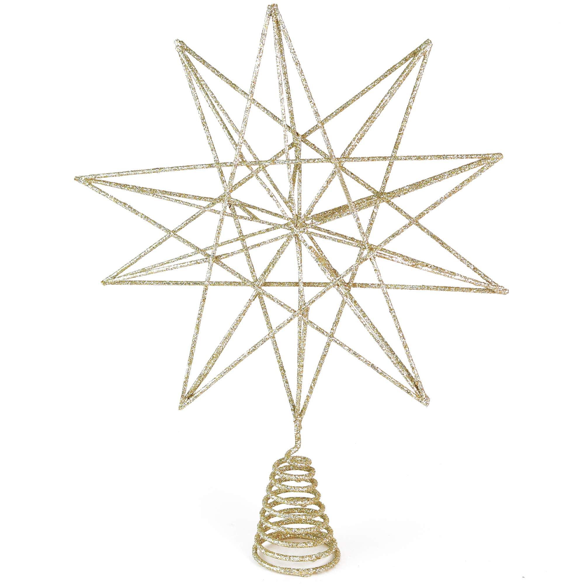 Ornativity Glitter Star Tree Topper - Gold