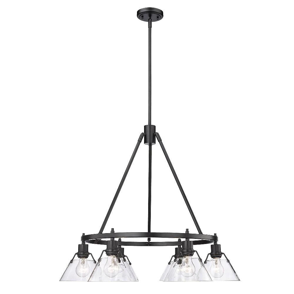 Orwell Matte Black and Clear Glass 6-Light Chandelier