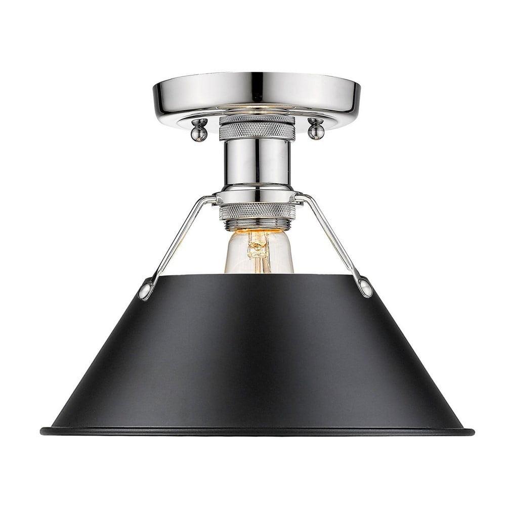 Orwell Transitional 10" Chrome & Matte Black Flush Mount Light