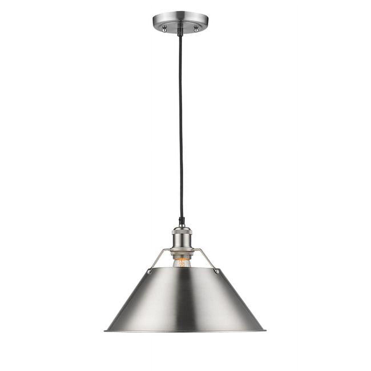 Orwell PW 1 Light Pendant - 14" in Pewter with Pewter Shade