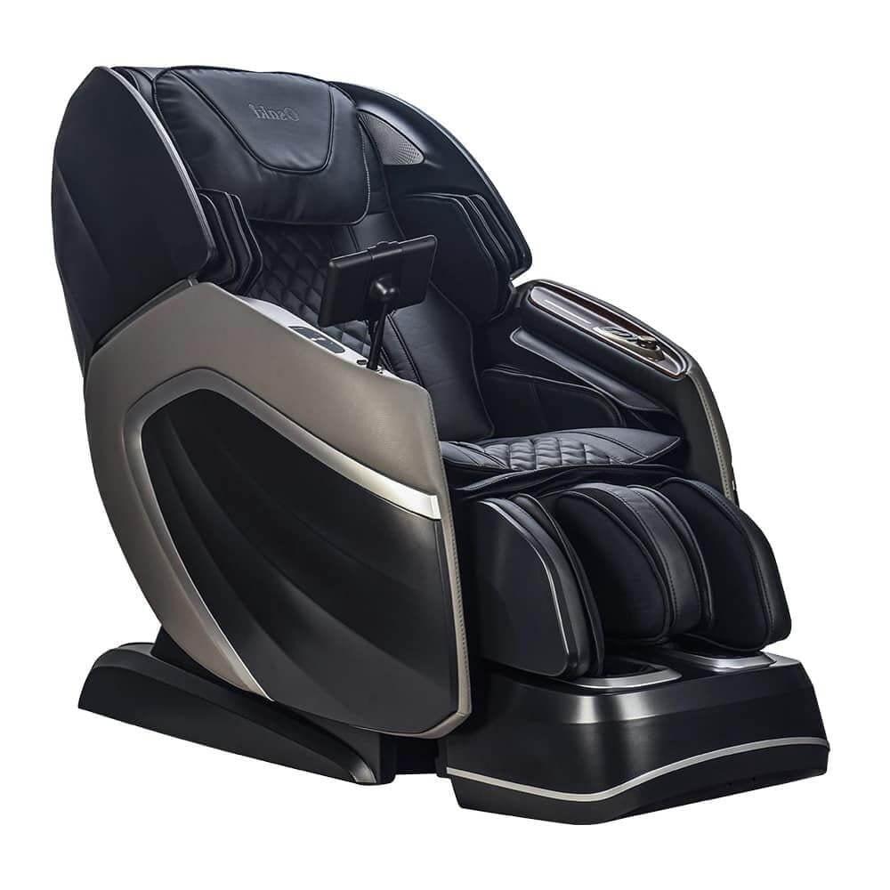 Black and Grey Faux Leather Zero Gravity Massage Chair