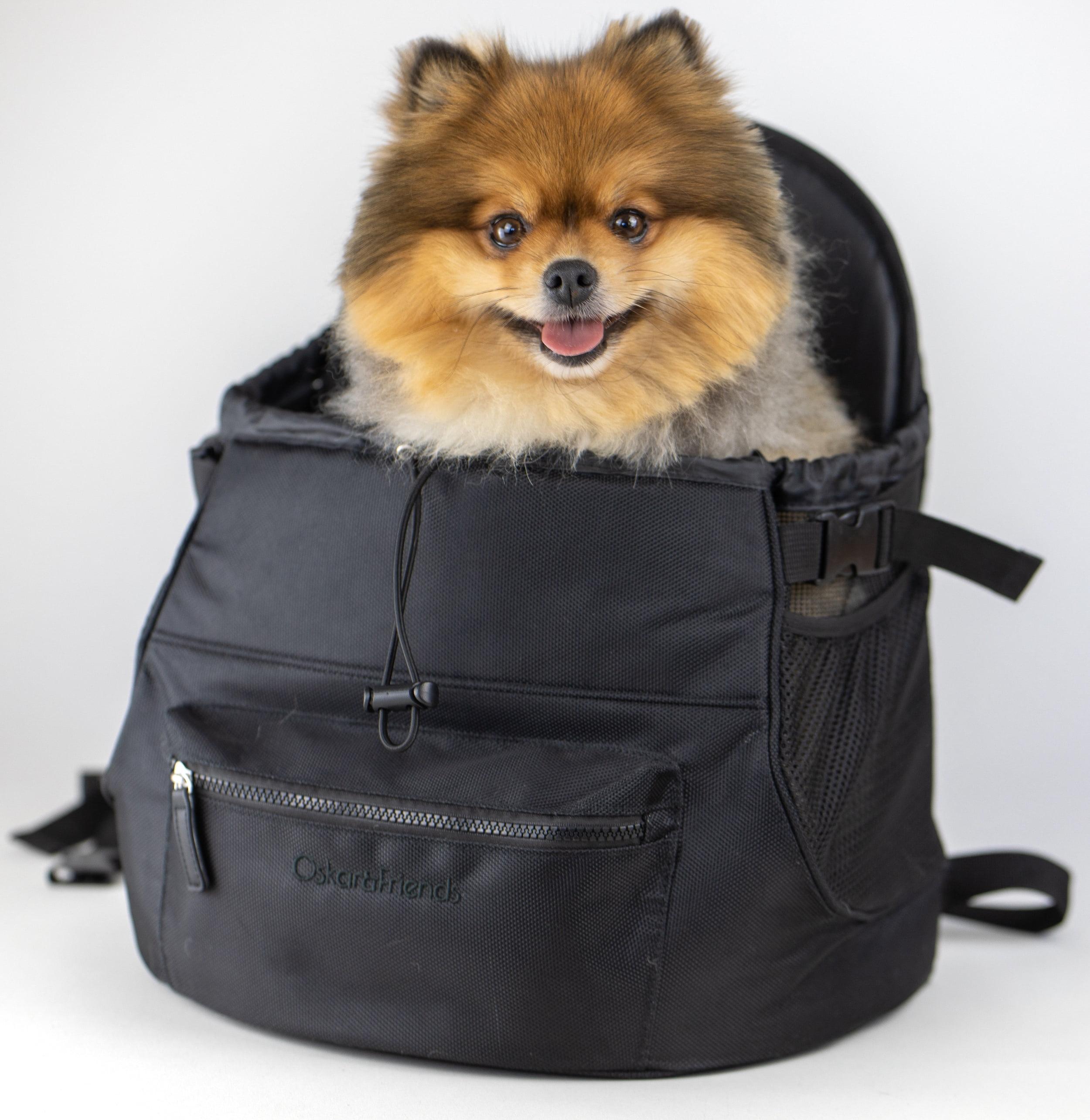 Oskar&Friends Black Soft-Sided Pet Carrier Backpack