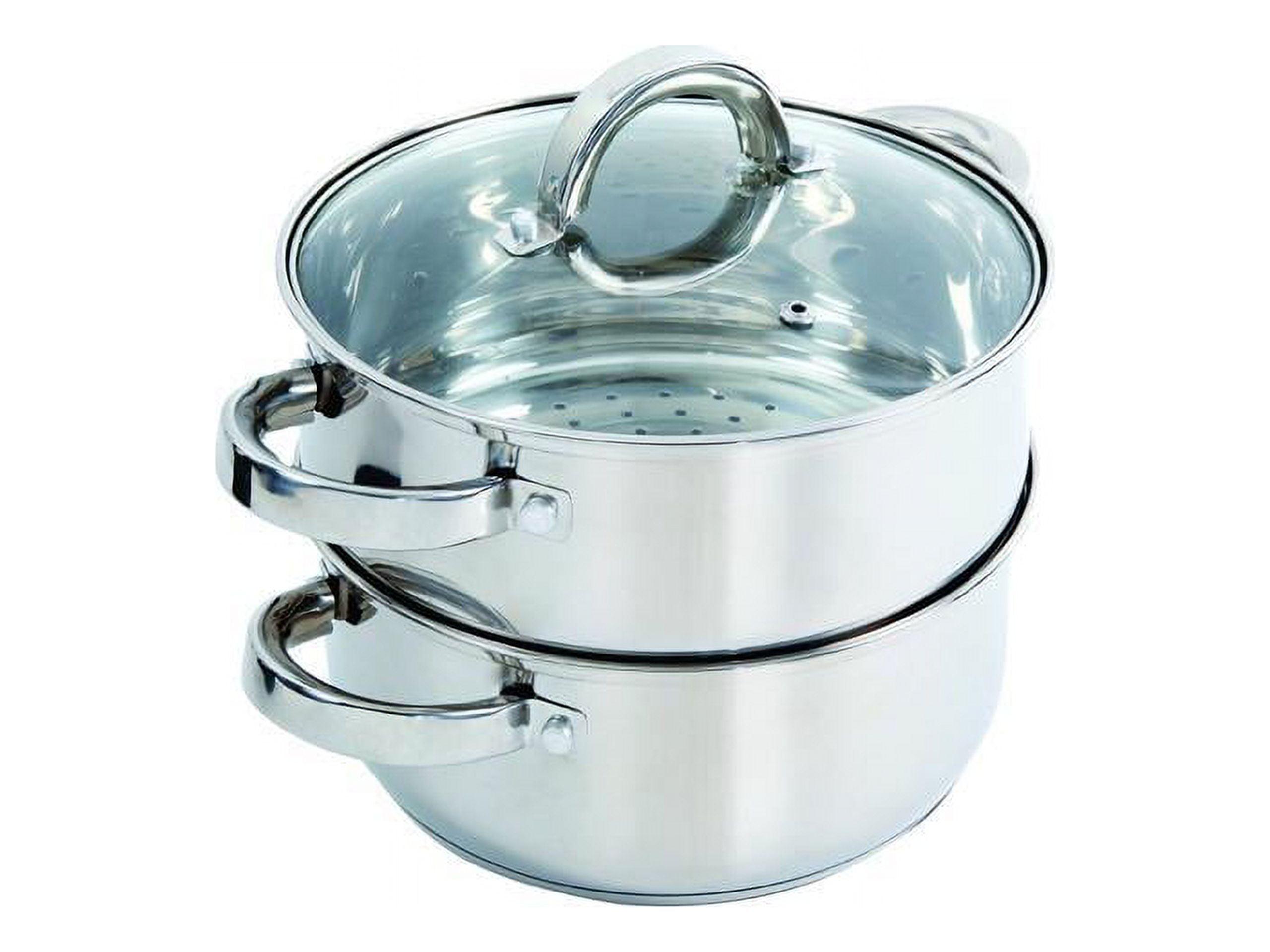 Hali 3-Quart Stainless Steel Steamer Set with Glass Lid