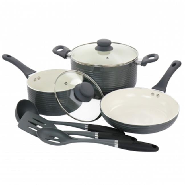 Oster Ridge Valley 8-Piece Grey Aluminum Nonstick Cookware Set