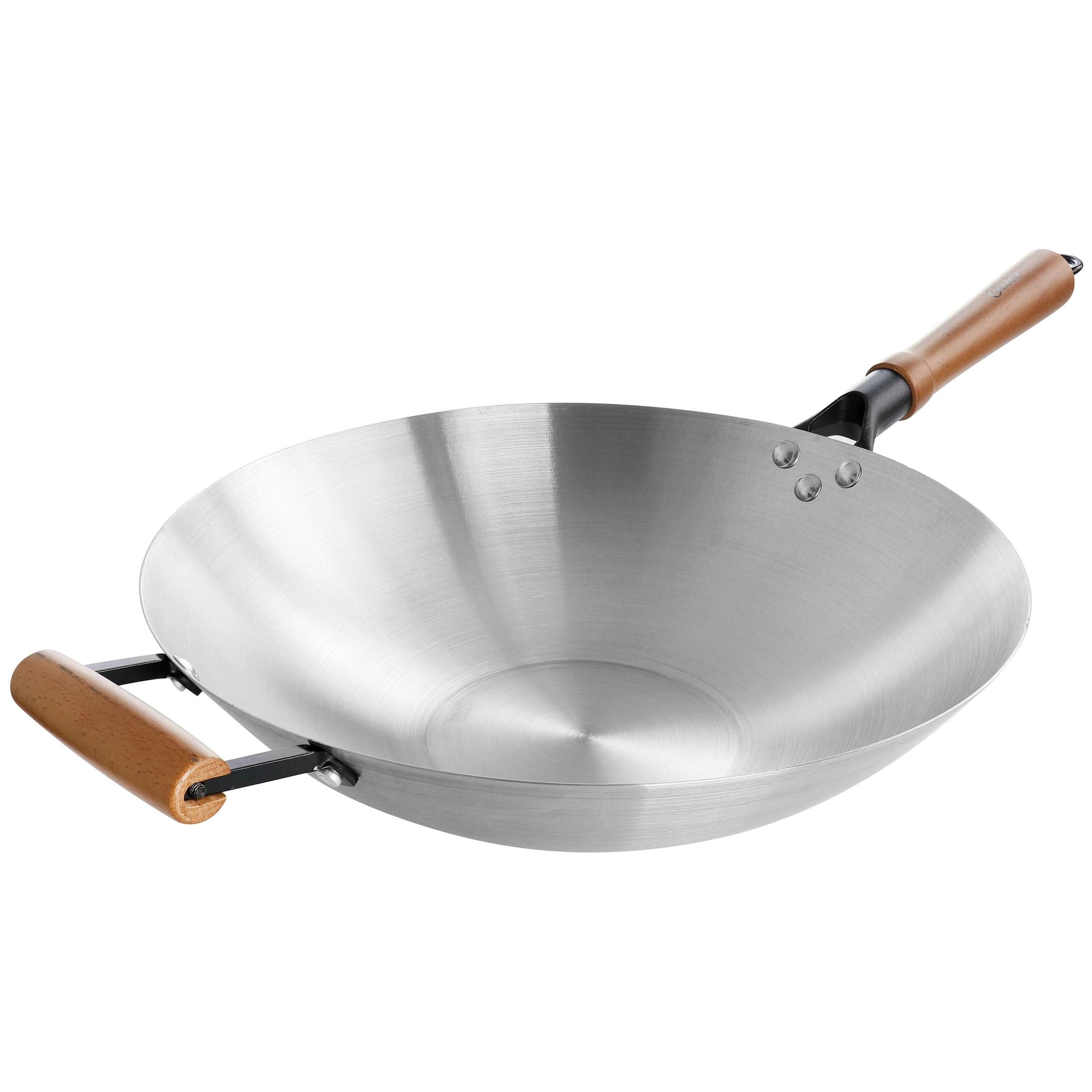 Oster 14 Inch Stainless Steel Wok with Wooden Handles