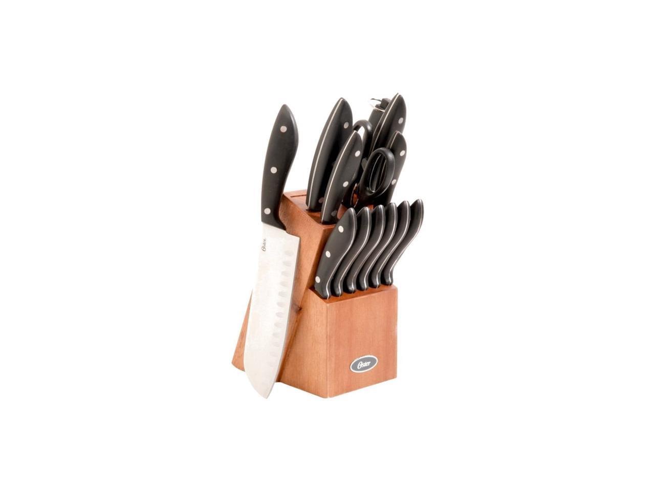 Oster 14-Piece Stainless Steel Cutlery Set with Mahogany Block