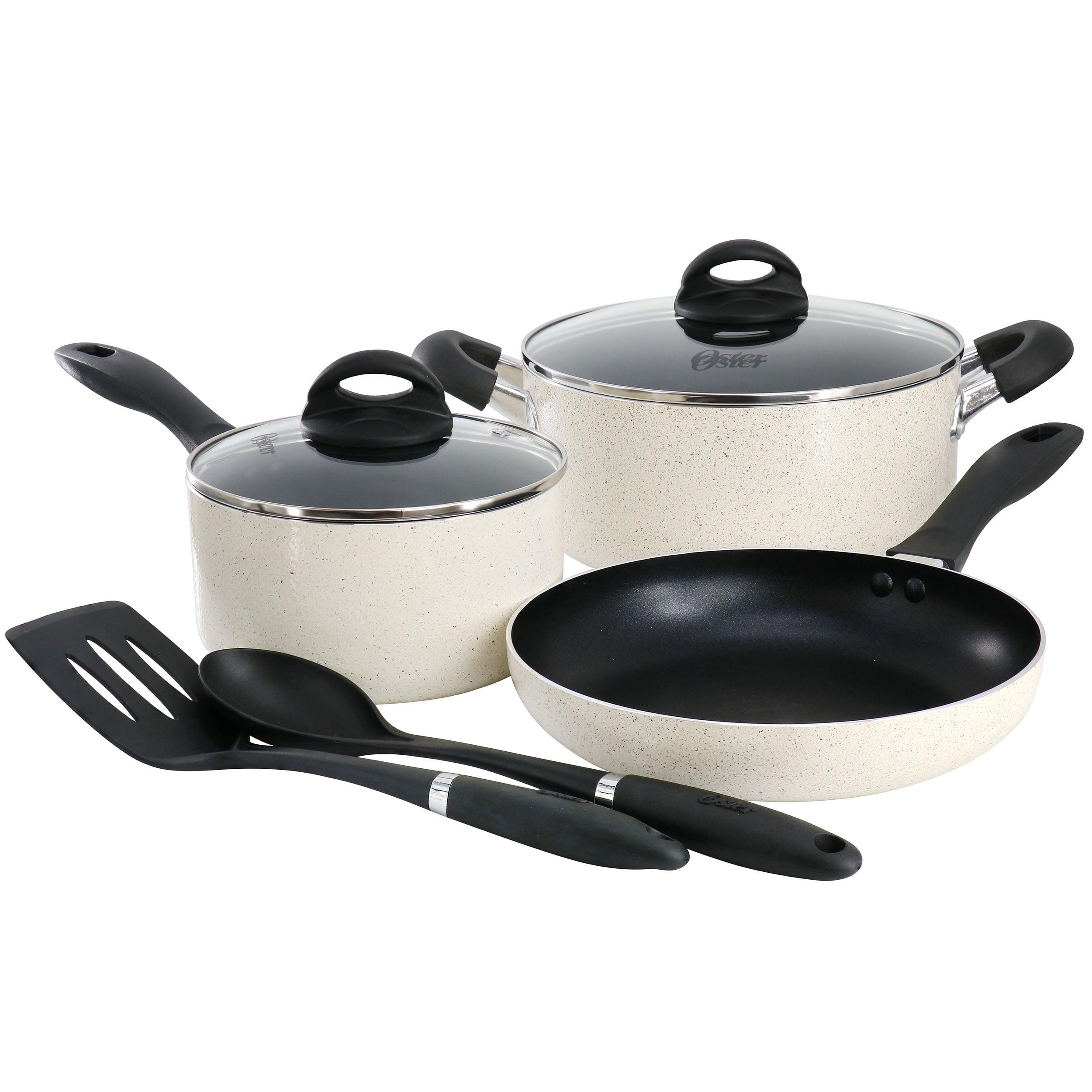 Oster Clairborne 7-Piece Linen Nonstick Aluminum Cookware Set