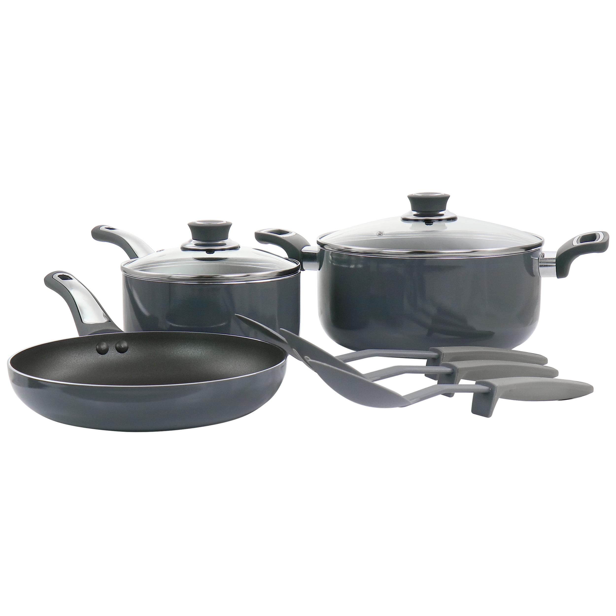 Oster Legacy 8 Piece Gray Aluminum Nonstick Cookware Set