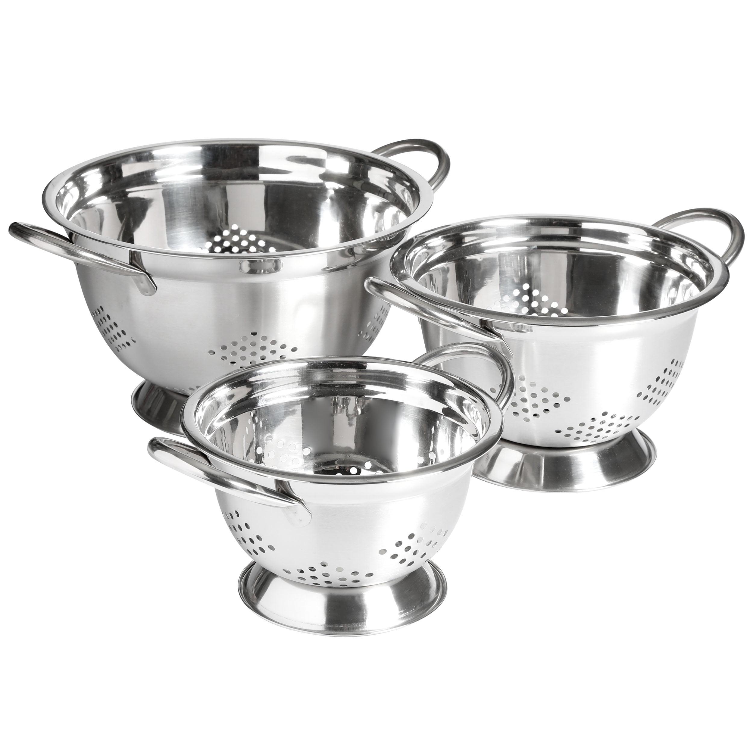 Oster 3 Piece Stainless Steel Colander Set with Pedestal Base