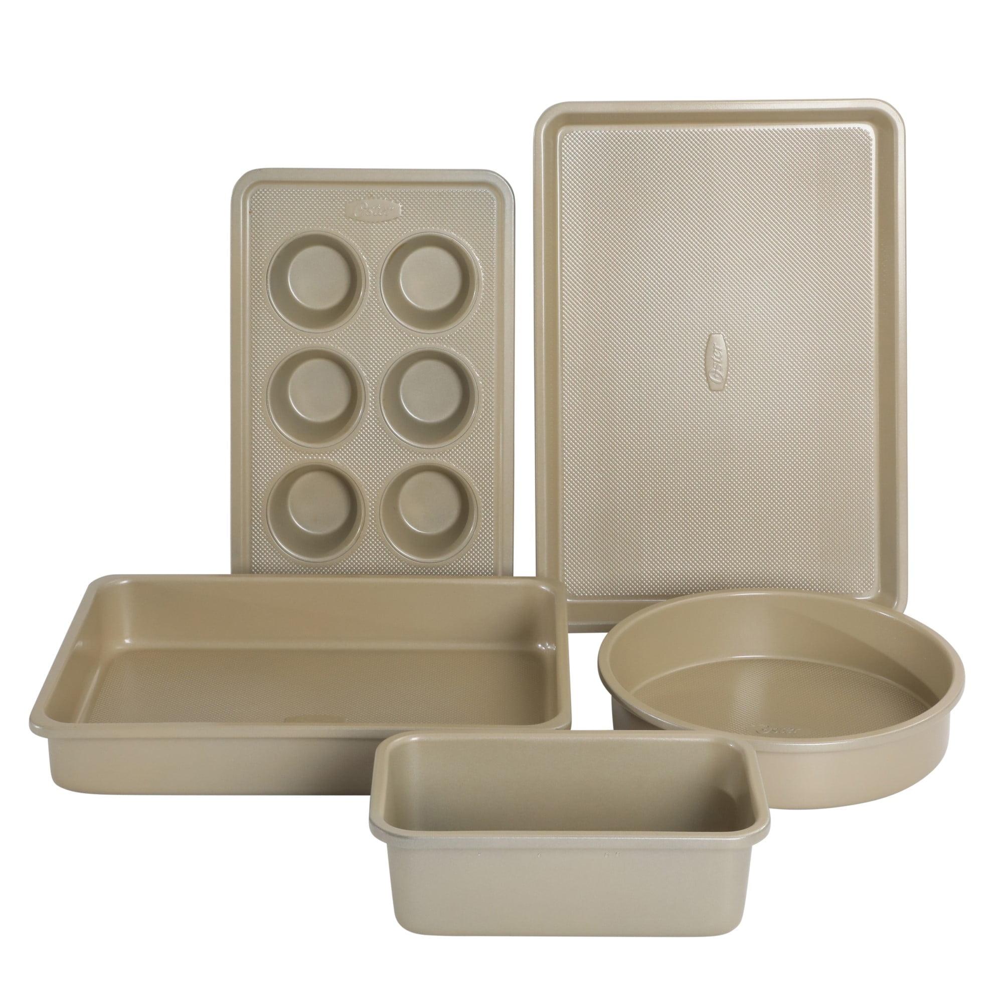 Oster Oster Verlice 5 Piece Carbon Steel Baking Pans Bakeware Set W/ Premium PFA Free Nonstick - Champagne Gold