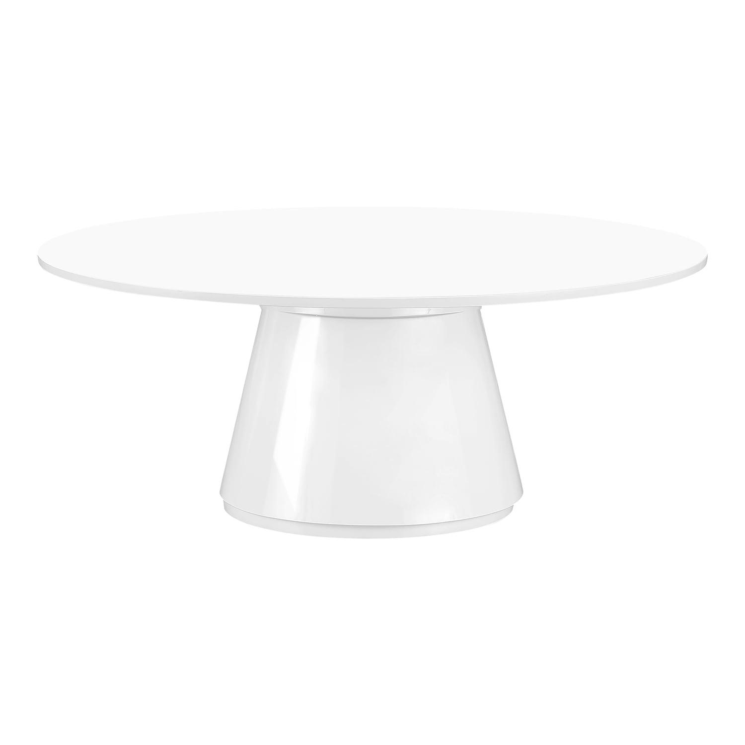 White Round High-Gloss Wood Coffee Table