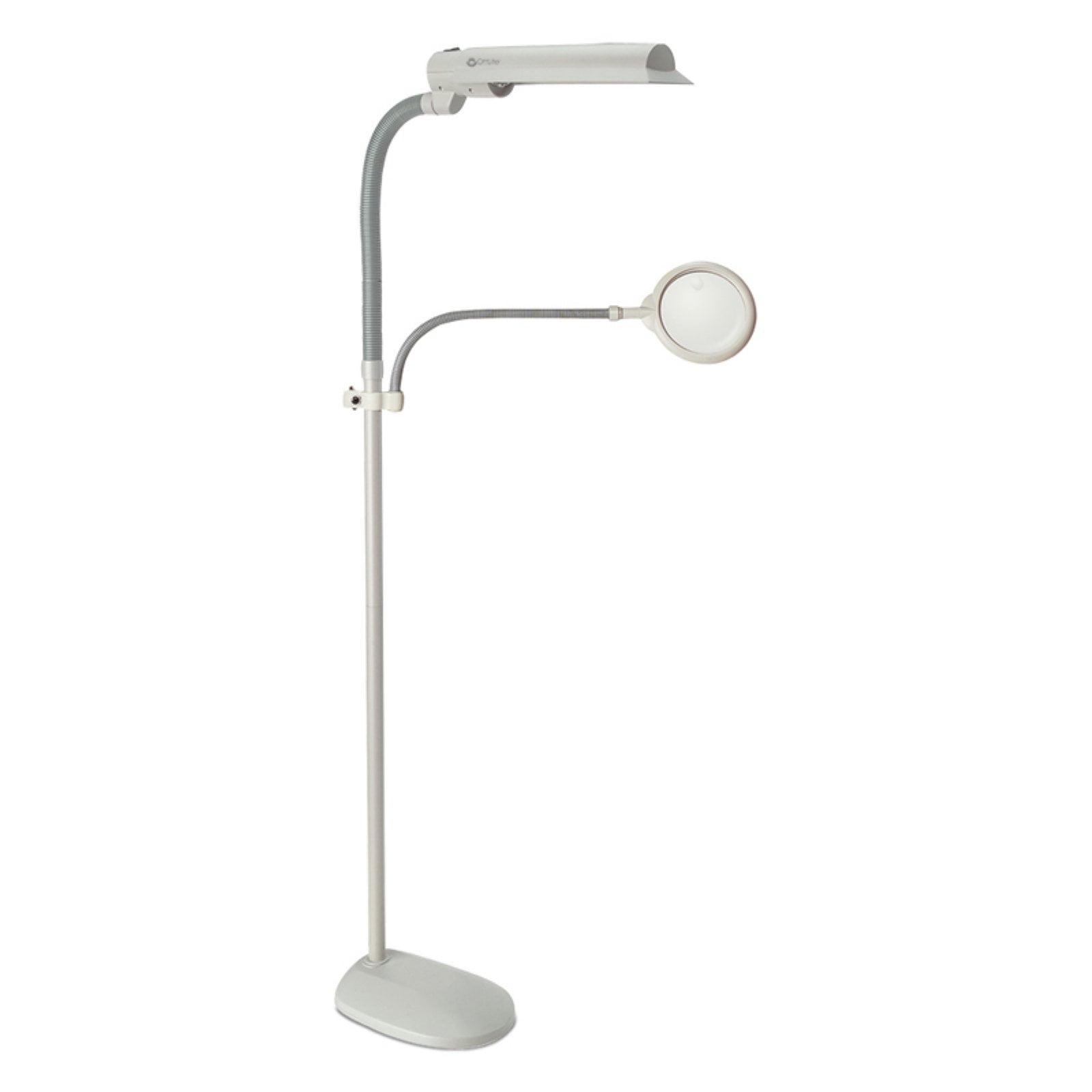 OttLite 18w EasyView Standing Floor Lamp with Optical Grade 3X Magnifier Attachment Arm & Flexible N