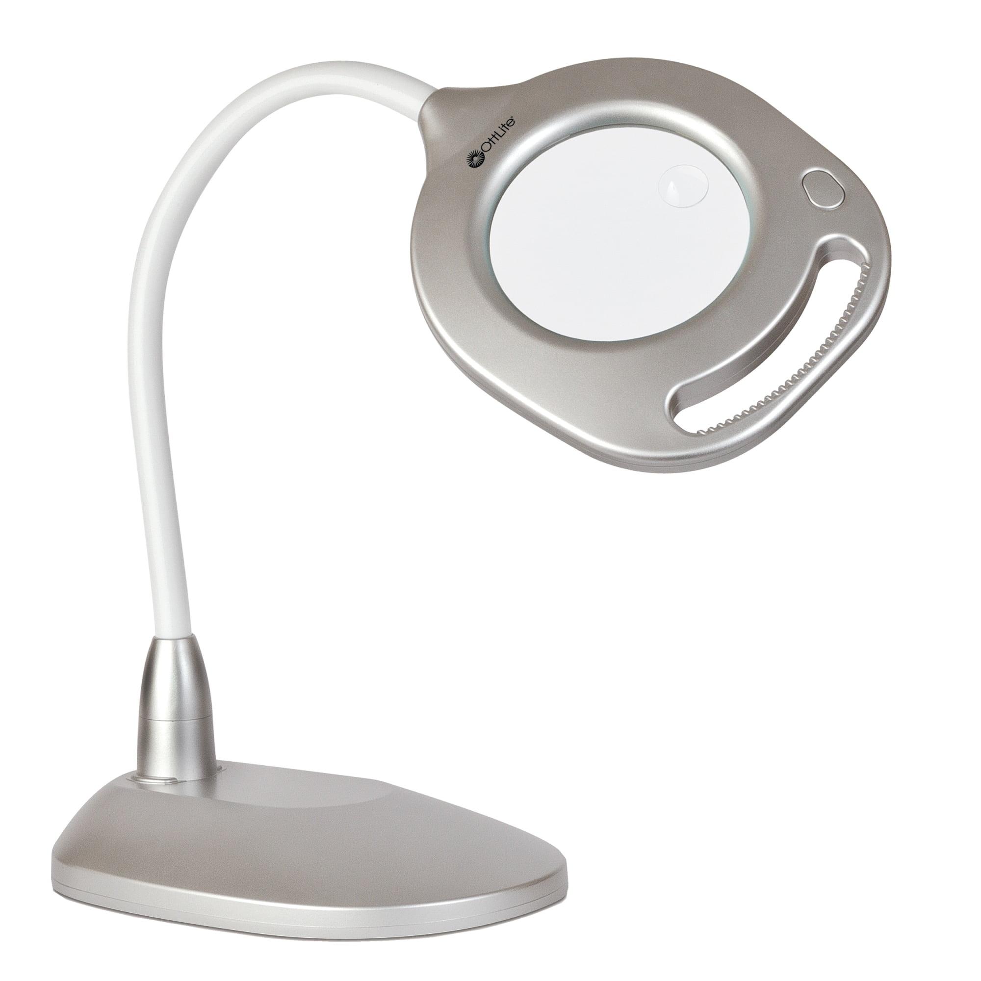 ClearSun Silver LED Magnifier 2-in-1 Floor & Table Lamp