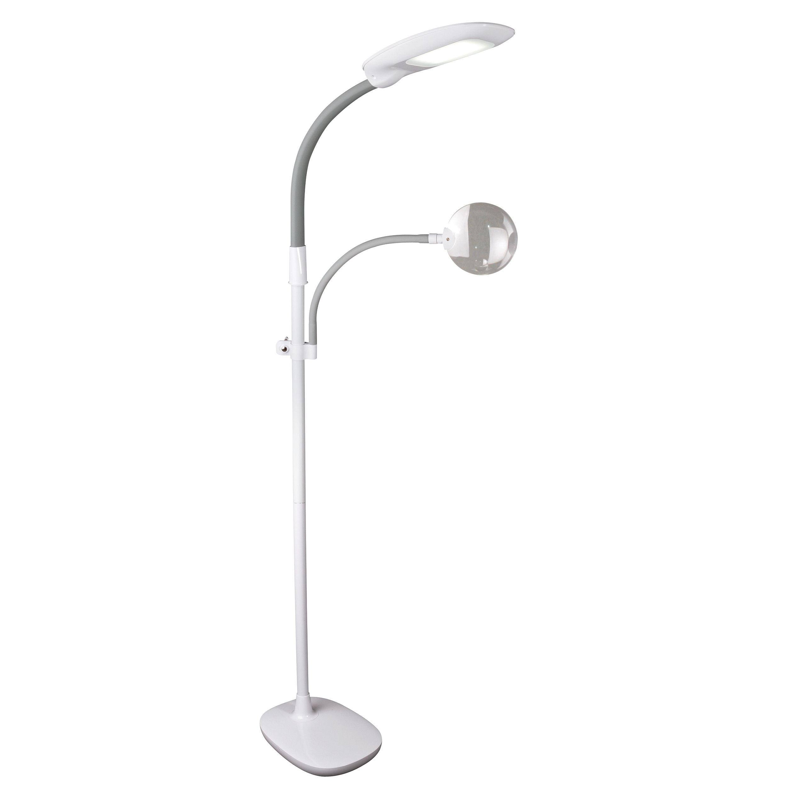 ClearSun White LED Floor Lamp with Adjustable Magnifier - 22.5"