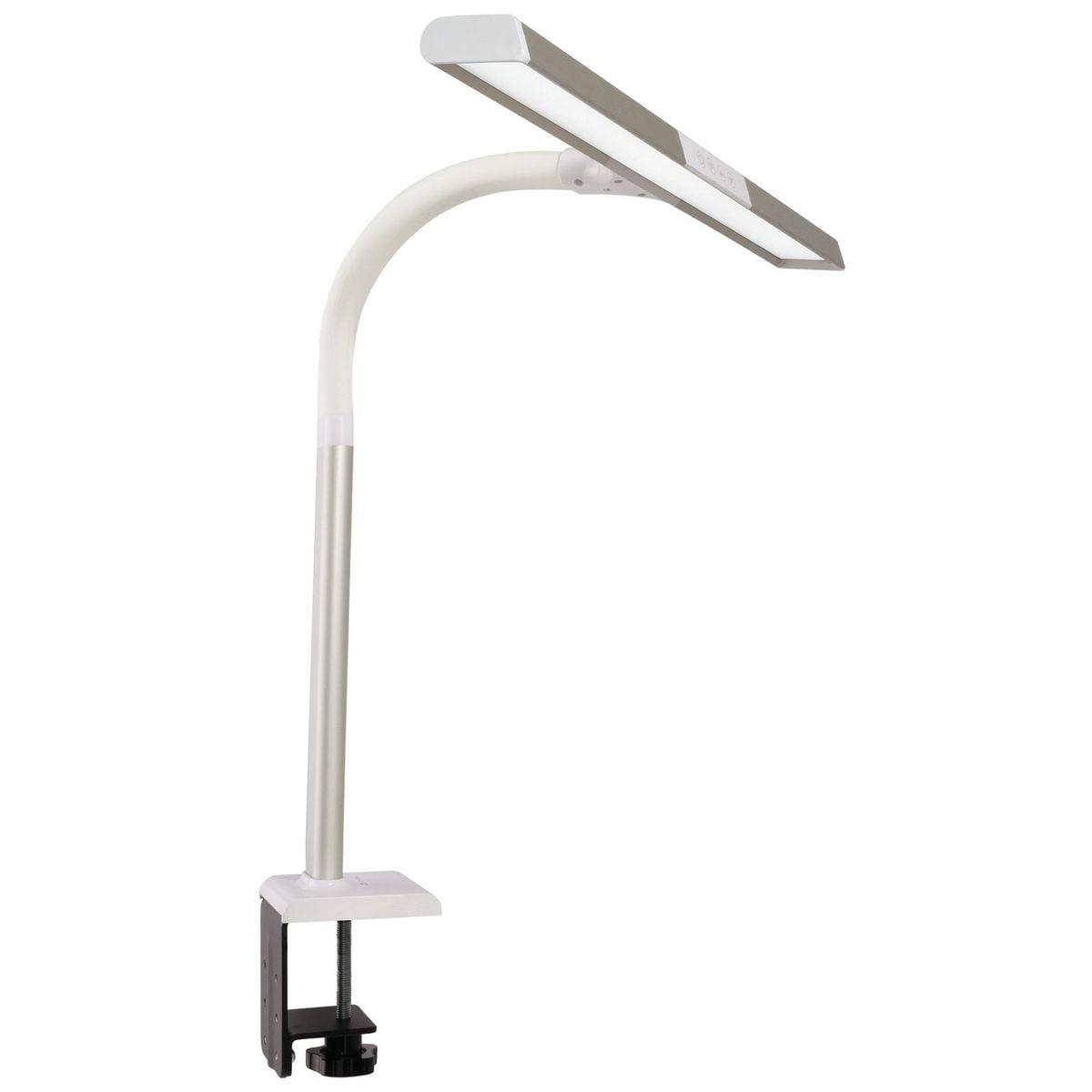 Adjustable White LED Desk Clamp Lamp with 3-Way Switch