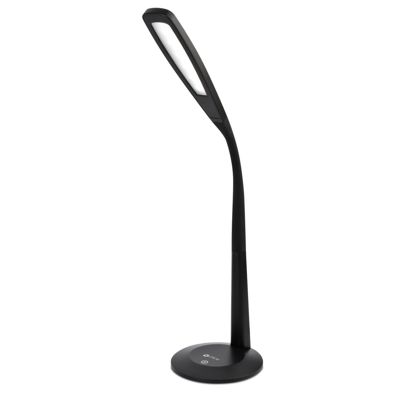 Black Adjustable LED Clip-On Lamp with Touch Control