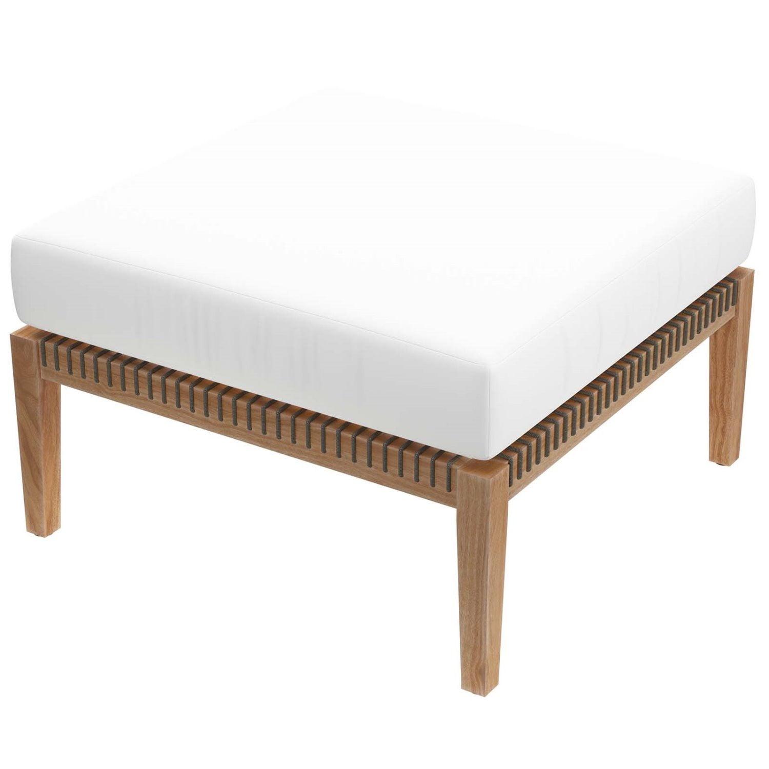 Modway Clearwater Outdoor Patio Teak Wood Ottoman