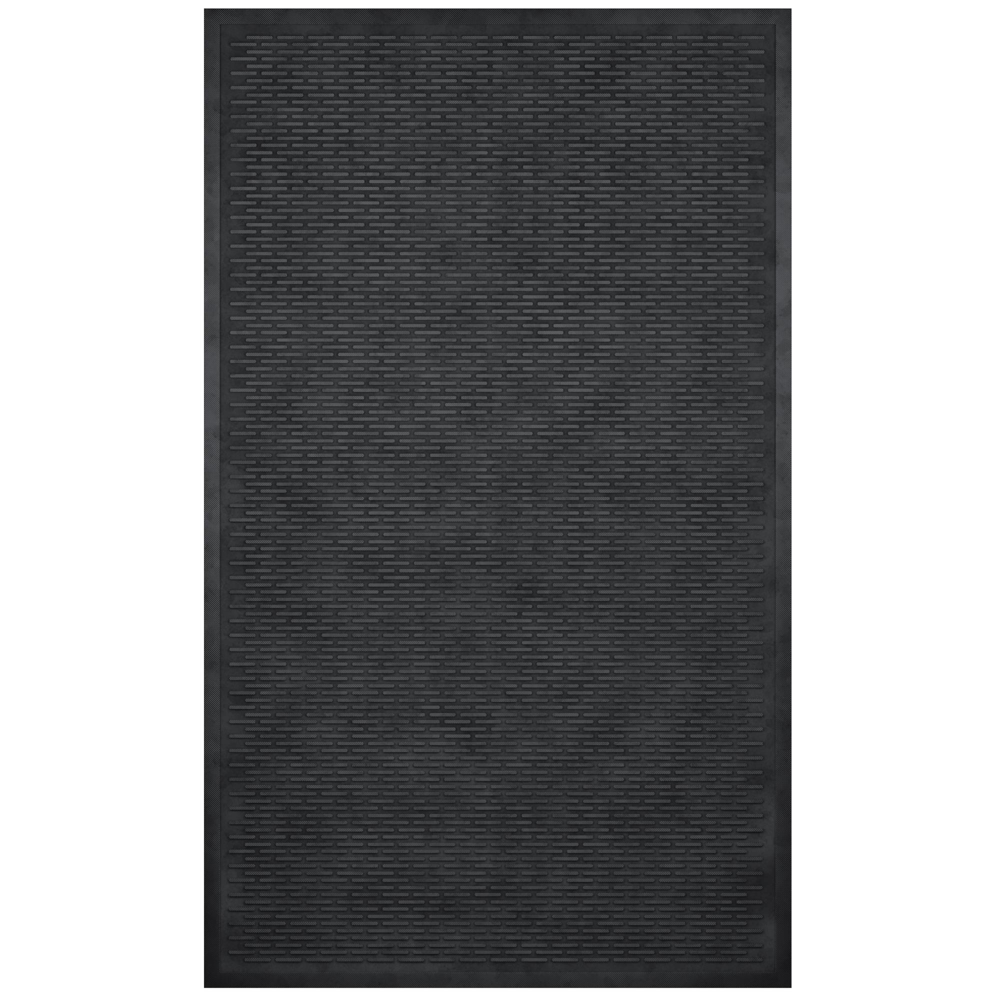 Black 3x5 Heavy-Duty Waterproof Rubber Outdoor Doormat