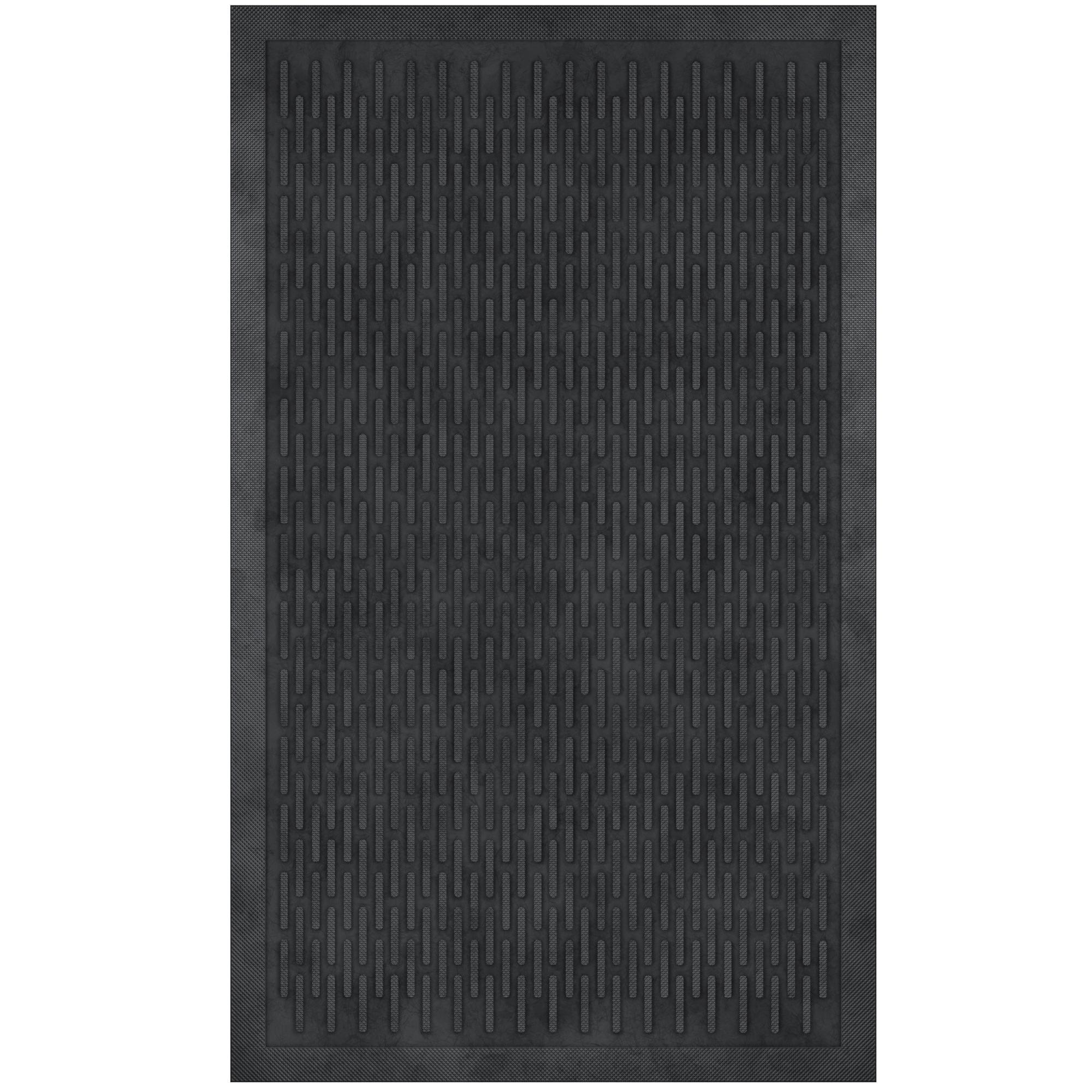 Easy clean, Waterproof Non-Slip Indoor/Outdoor Rubber Doormat, Black