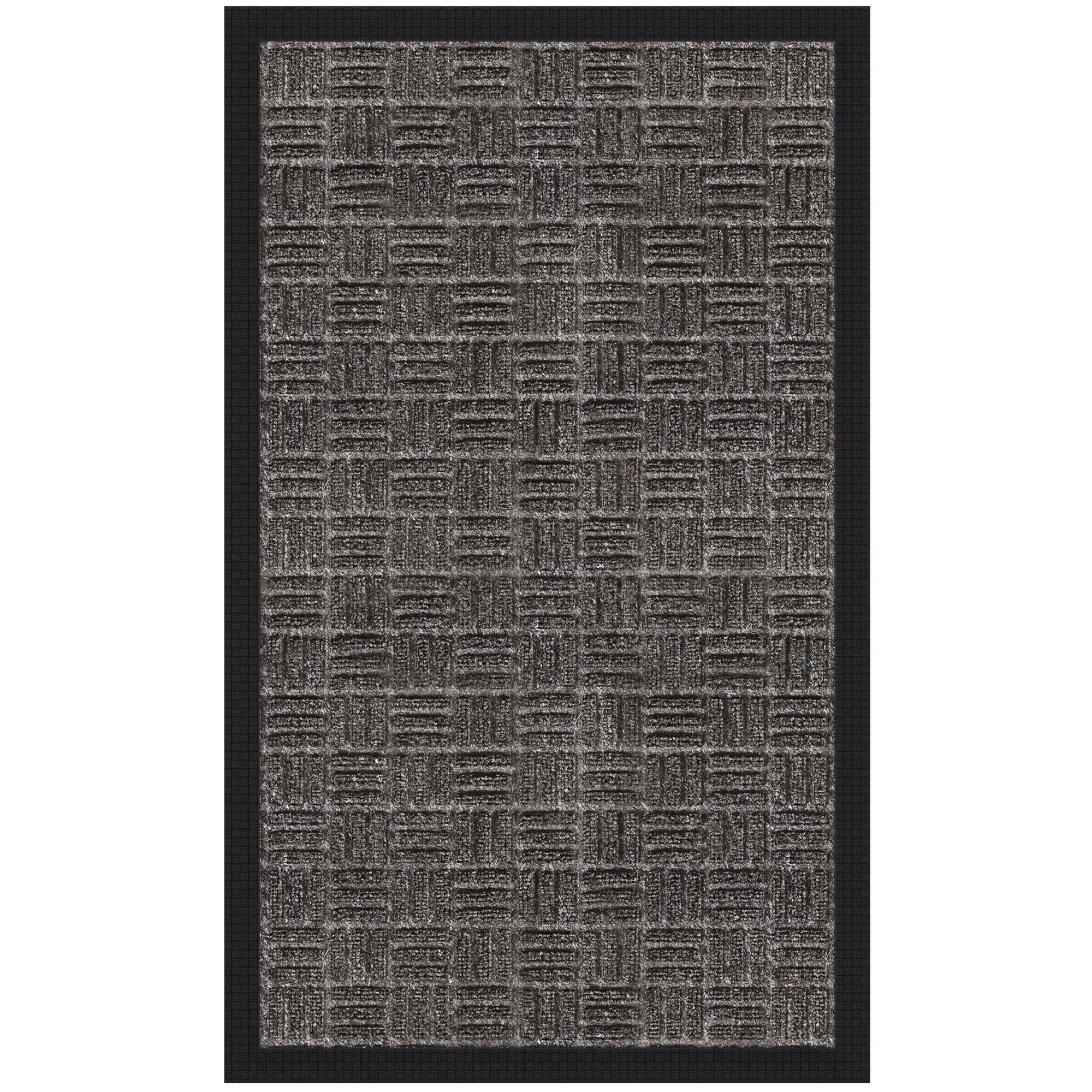 Ottomanson Carpeted Rubber Outdoor Non-Slip Outdoor Door Mat