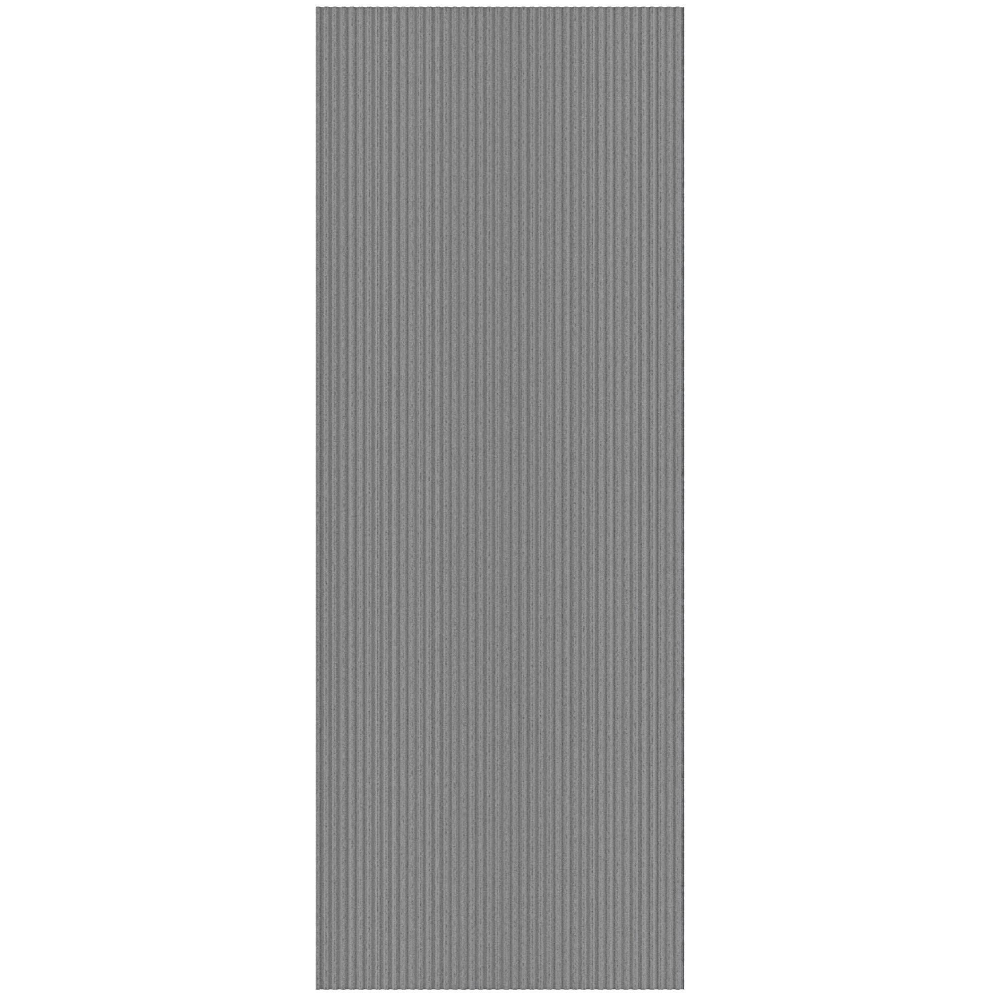 Ottomanson Stepwell Collection Utility Ribbed Garage Mat/Patio/Long Hallway Runner Rug, Gray