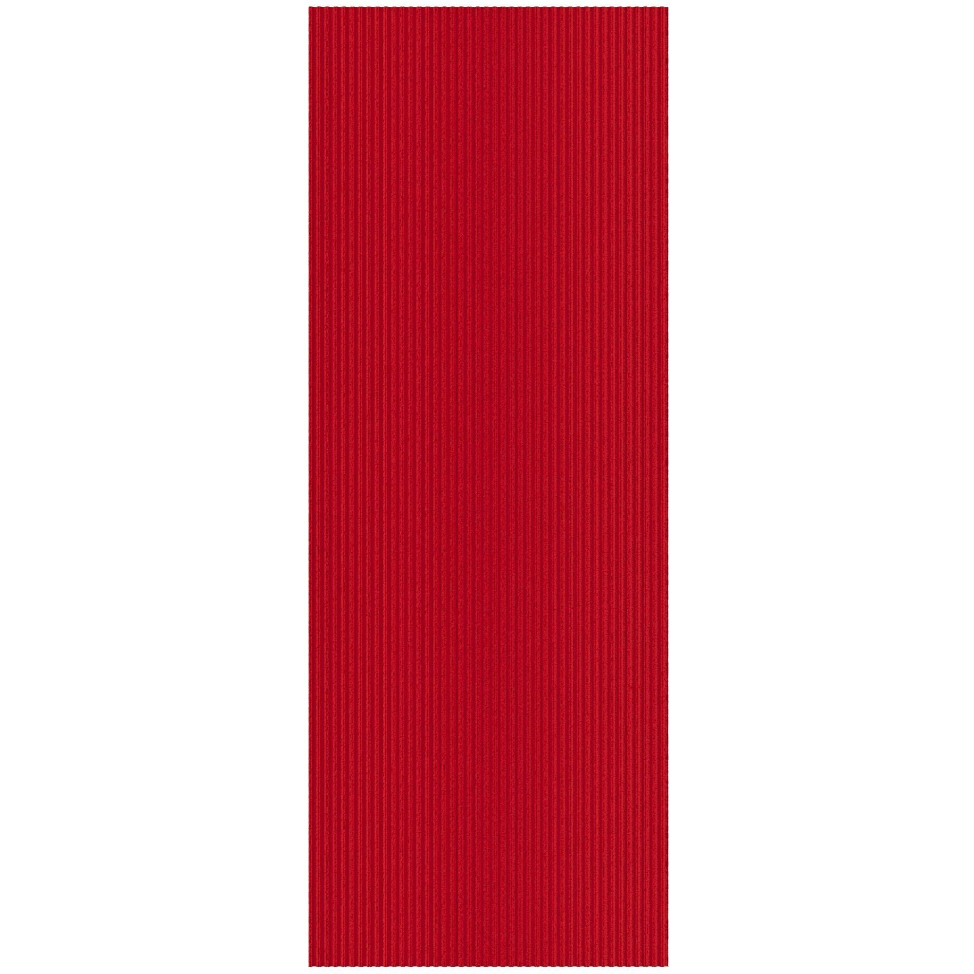 Ottomanson Hallway Runner Waterproof Non-Slip Rubberback 2x6 Indoor/Outdoor Utility Rug, 2' x 6', Red