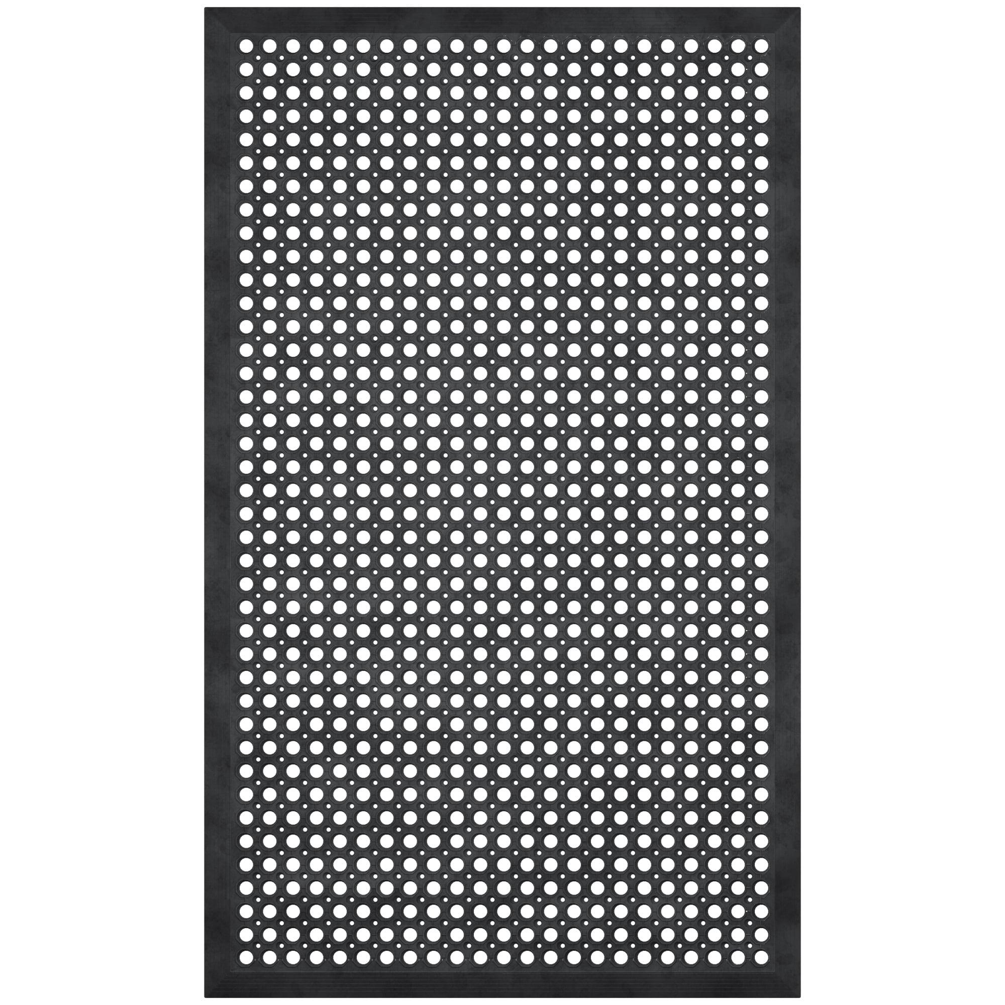 Ottomanson Heavy Duty Rubber Anti-Fatigue Commercial Floor Mat 36" x 60" Indoor Outdoor Non-Slip for Kitchen Garage