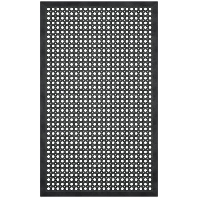 Ottomanson Heavy Duty Rubber Anti-Fatigue Commercial Floor Mat 36" x 60" Indoor Outdoor Non-Slip for Kitchen Garage