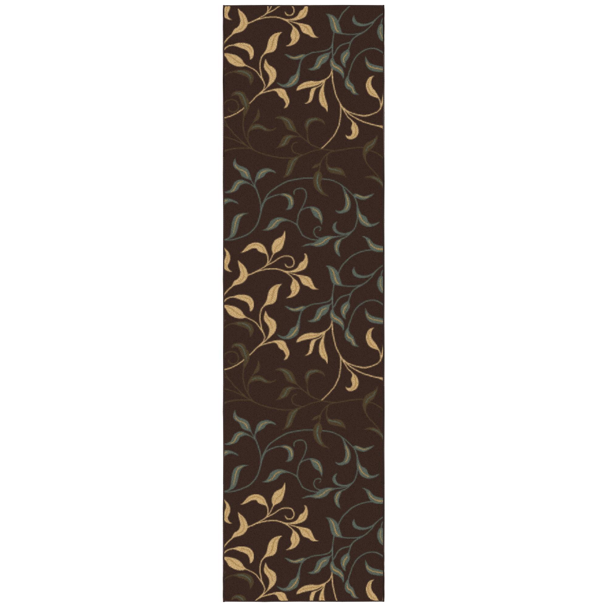 Machine Washable Non-Slip Leaves Area Rug For Living Room, Hallway Runner, Entryway Rug