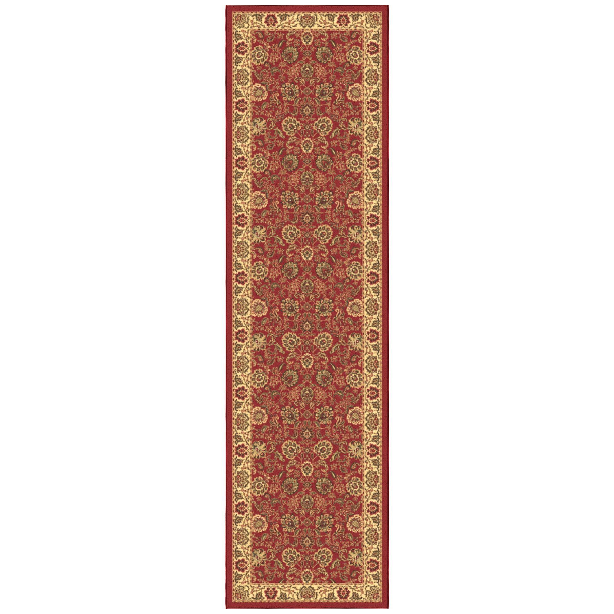 Ottohome Machine Washable Non-Slip Traditional Area Rug For Living Room, Hallway Runner, Entryway Rug