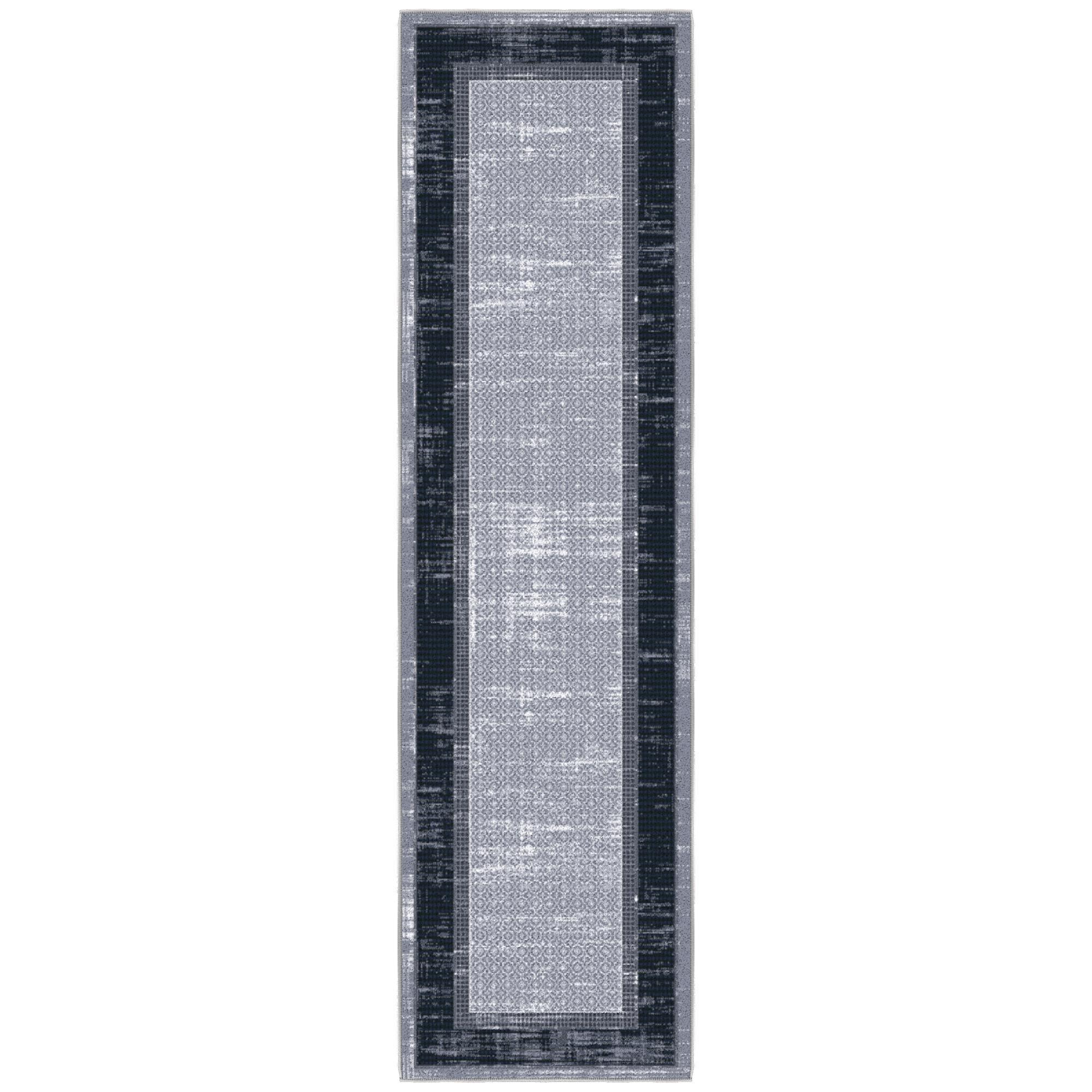 Non-Slip Bordered Area Rug For Living Room, Hallway Runner, Entryway Rug