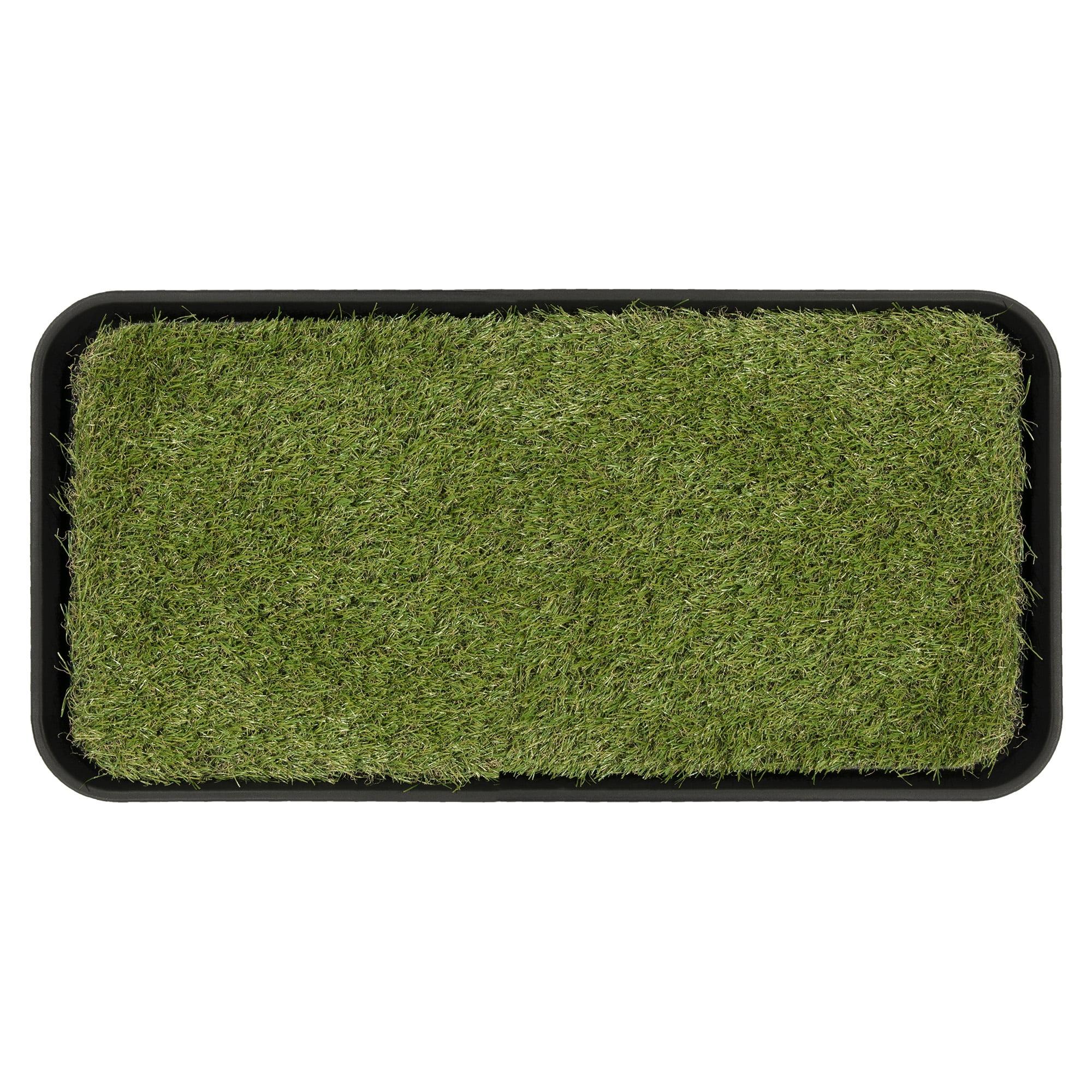 Ottomanson Pet Training Non-Slip Indoor/Outdoor Tray with Reusable Grass Pad