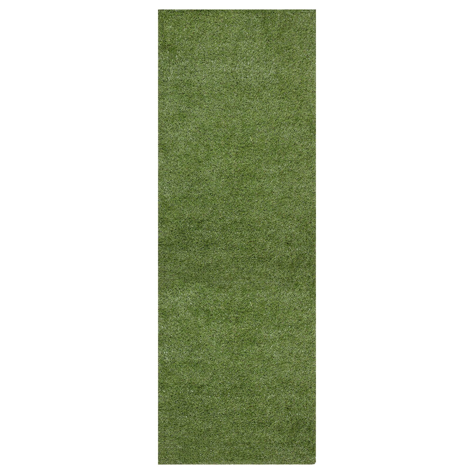 Ottomanson Green 3x10 Waterproof Artificial Grass Rug