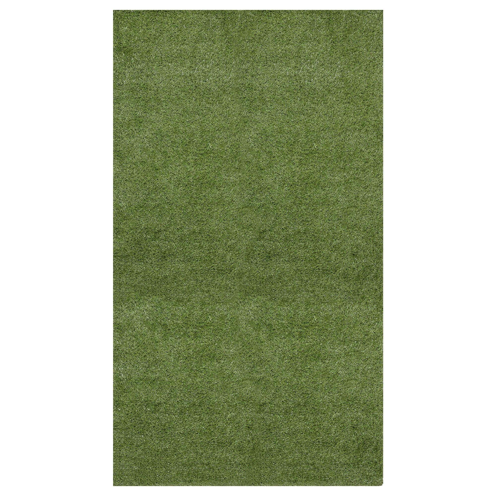 Ottomanson Grass Waterproof Indoor/Outdoor Artificial Grass Turf Rugs and Rolls Customized Size For Balcony, Patios