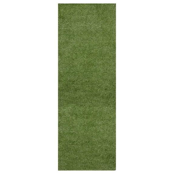 Ottomanson Grass Waterproof Indoor/Outdoor Realistic Feel Artificial Grass Turf Rugs and Rolls Customized Size For Balcony, Patios