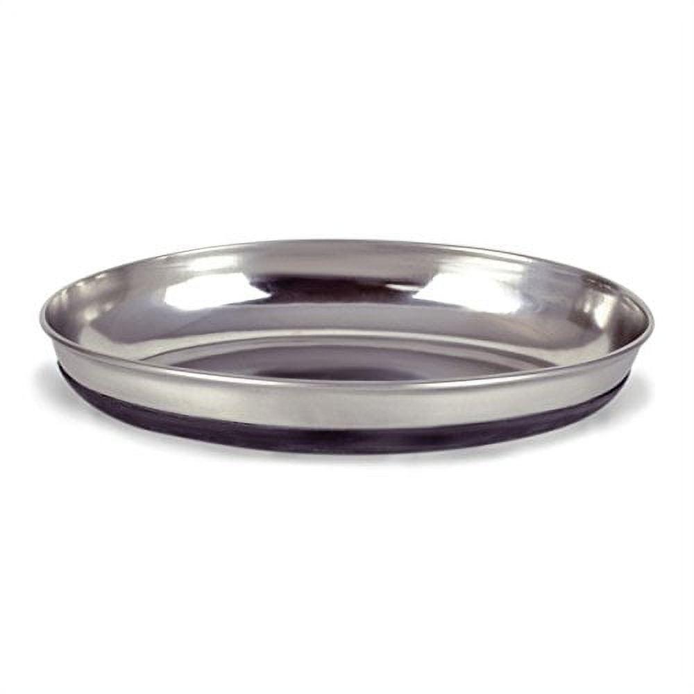 Stainless Steel Oval Cat Dish with Rubber Bottom