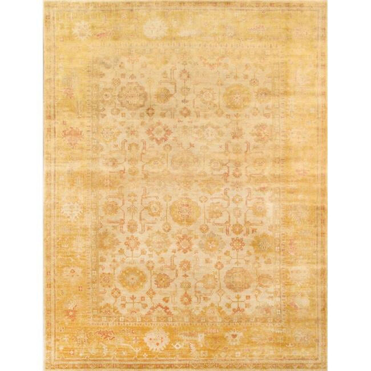 Oushak Yellow Hand-Knotted Wool Oriental Area Rug