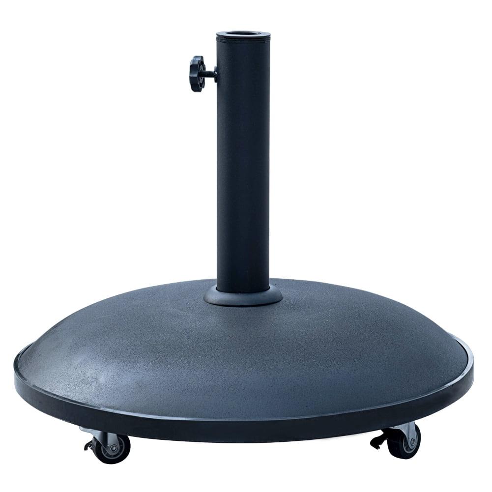 Outdoor 55lbs Heavy Duty Stand Concrete Umbrella Base with 4 Wheels Black for Patio Garden