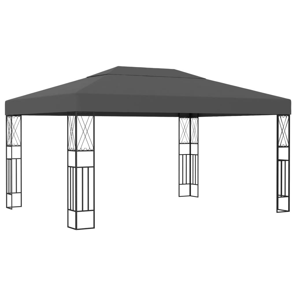 Anthracite Steel Frame Gazebo with Polyester Canopy