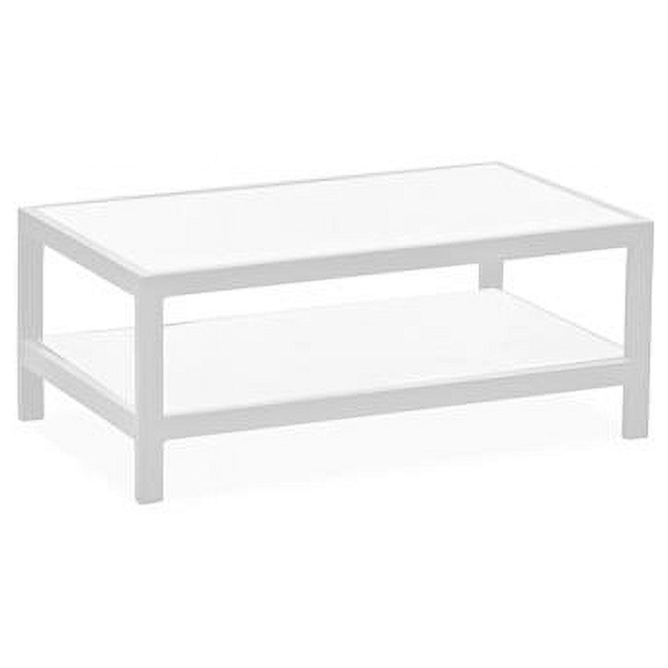 Angelina Modern White Aluminum and Tempered Glass Outdoor Coffee Table