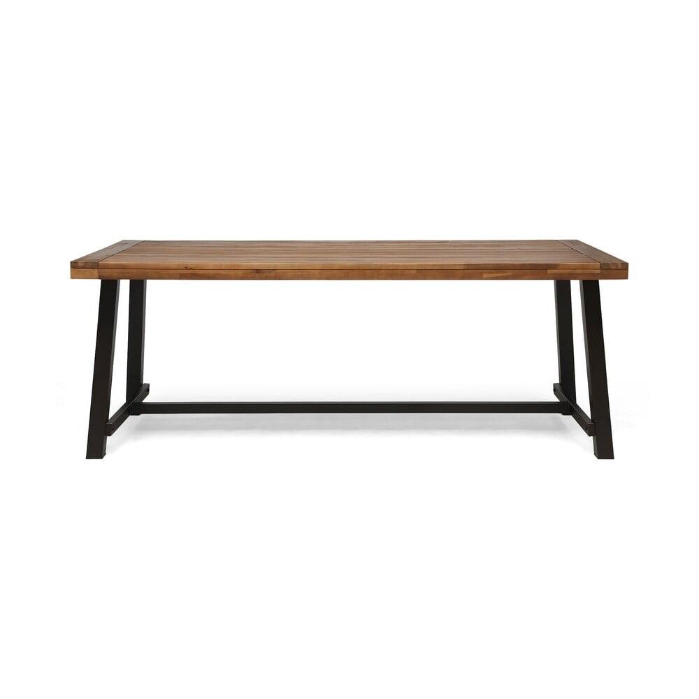 Carlisle 79" Teak and Iron Outdoor Dining Table