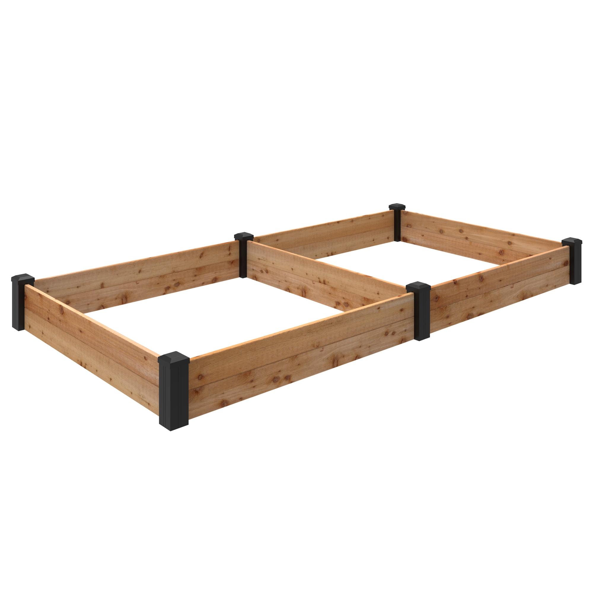 Haven Natural Cedar and Black Vinyl Raised Garden Bed